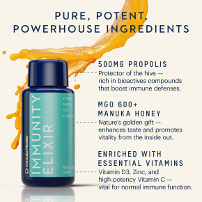 Manuka Health, Immunity Elixir Shot, 5 флаконов по 50 мл (1,69 жидк. унции) в Москве - eco-herb.ru | изображение Manuka Health, Immunity Elixir Shot, 5 флаконов по 50 мл (1,69 жидк. унции) в Москве - eco-herb.ru | фото