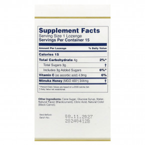 Manuka Health, Леденцы, лесной мёд манука и черная смородина, MGO 400+, 15 леденцов в Москве - eco-herb.ru | фото