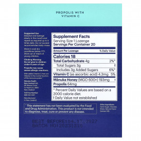 Manuka Health, леденцы с медом манука и прополисом, MGO 600+, 20 леденцов в Москве - eco-herb.ru | изображение Manuka Health, леденцы с медом манука и прополисом, MGO 600+, 20 леденцов в Москве - eco-herb.ru | фото