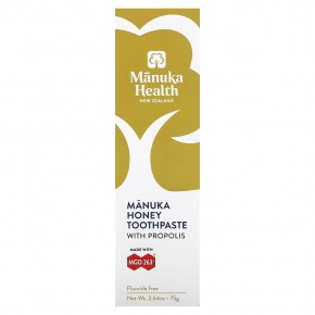 Manuka Health, Зубная паста Manuka Honey без фторидов и прополиса, 75 г (2,64 унции) в Москве - eco-herb.ru | фото