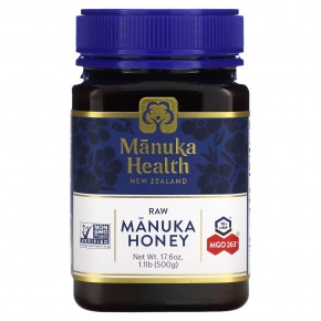 Manuka Health, Необработанный мед манука, UMF 10+, MGO 263+, 500 г (17,6 унции) - описание