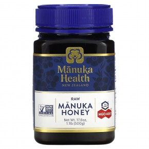 Manuka Health, Необработанный мед манука, UMF 13+, MGO 400+, 500 г (17,6 унции) - описание