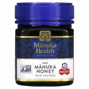 Manuka Health, необработанный мед манука, UMF 16+, MGO 573+, 250 г (8,8 унции) - описание