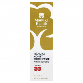 Manuka Health, Зубная паста Manuka Honey без фторидов и прополиса, 75 г (2,64 унции) в Москве - eco-herb.ru | изображение Manuka Health, Зубная паста Manuka Honey без фторидов и прополиса, 75 г (2,64 унции) в Москве - eco-herb.ru | фото