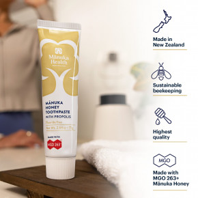 Manuka Health, Зубная паста Manuka Honey без фторидов и прополиса, 75 г (2,64 унции) в Москве - eco-herb.ru | изображение Manuka Health, Зубная паста Manuka Honey без фторидов и прополиса, 75 г (2,64 унции) в Москве - eco-herb.ru | фото