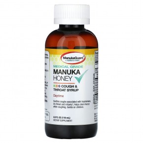 ManukaGuard, Manuka Honey, детский сироп от кашля и горла, дневной, с медом и лимоном, 118 мл (4 жидк. Унции) в Москве - eco-herb.ru | фото