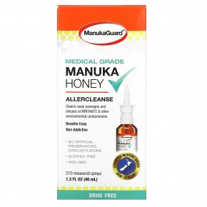 ManukaGuard, Manuka, медицинский спрей, для глубокого очищения носа, 40 мл (1,35 жидк. Унции) - описание | фото