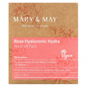 Mary & May, Rose Hyaluronic Hydra, смывающая маска, 125 г (4,4 унции) в Москве - eco-herb.ru | фото