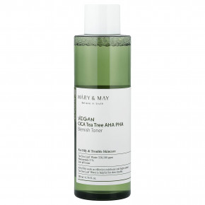 Mary & May, веганский тоник для устранения несовершенств кожи с кислотами CICA, чайным деревом и АГК, 200 мл (6,76 жидк. унции) - описание | фото