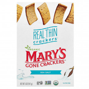 Mary's Gone Crackers, Organic Real Thin крекеры, морская соль, 142 г (5 унций) - описание | фото