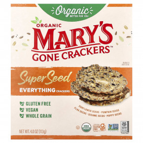 Mary's Gone Crackers, органические крекеры из суперсемена, Everyone 113 г (4 унции) в Москве - eco-herb.ru | фото