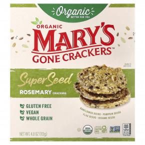 Mary's Gone Crackers, органические крекеры из суперсемена, розмарин, 113 г (4 унции) в Москве - eco-herb.ru | фото