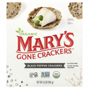 Mary's Gone Crackers, органические крекеры с черным перцем, 184 г (6,5 унции) - описание