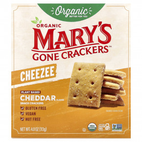 Mary's Gone Crackers, органические крекеры-снеки, со вкусом чеддера, 113 г (4 унции) - описание | фото