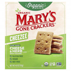 Mary's Gone Crackers, органические крекеры-снеки, сыр и травы, 113 г (4 унции) - описание