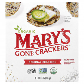 Mary's Gone Crackers, Органические оригинальные крекеры, 184 г (6,5 унции) - описание