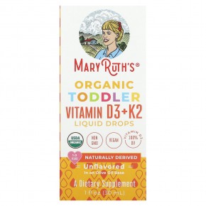 MaryRuth's, Органические жидкие капли с витаминами D3 и K2 для малышей, для детей от 1 до 3 лет, без добавок, 30 мл (1 жидк. Унция) в Москве - eco-herb.ru | фото
