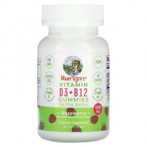 MaryRuth's, Жевательные таблетки с витамином D3 и B12, на основе пектина, малина, 60 жевательных таблеток в Москве - eco-herb.ru | фото