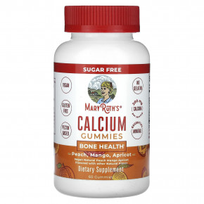 MaryRuth's, Жевательные мармеладки с кальцием, персик, манго, абрикос, 60 жевательных мармеладок (100 мг в 1 жевательной мармеладке) - описание | фото