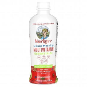 MaryRuth's, Liquid Morning Multivitamin Essentials+, фруктовый пунш, 946 мл (32 жидк. унции) - описание