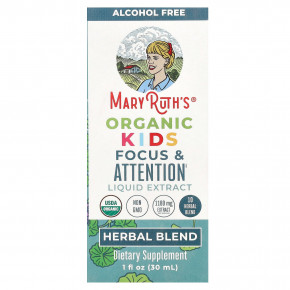 MaryRuth's, Organic Kids, жидкий экстракт для концентрации и внимания, без спирта, 1180 мг, 30 мл (1 жидк. унц.) в Москве - eco-herb.ru | фото