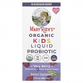 MaryRuth's, Organic Kids, жидкий пробиотик, для детей от 4 лет, ягоды, 60 мл (2 жидк. унц.) в Москве - eco-herb.ru | фото