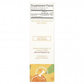 MaryRuth's, Organic Kids Vitamin D3, жидкие капли, для детей от 4 до 13 лет, со вкусом апельсина, 640 МЕ, 15 мл (0,5 жидк. Унции) в Москве - eco-herb.ru | фото