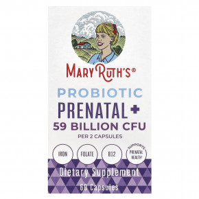 MaryRuth's, Probiotic Prenatal +, 59 млрд КОЕ, 60 капсул (29,5 млрд КОЕ в 1 капсуле) в Москве - eco-herb.ru | фото