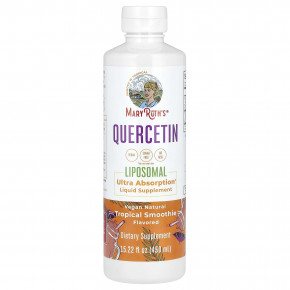 MaryRuth's, Quercetin Liposomal, тропический смузи, 450 мл (15,22 жидк. унц.) - описание | фото