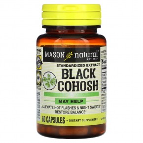 Mason Natural, Черный кохош, стандартизированный экстракт, 60 капсул в Москве - eco-herb.ru | фото