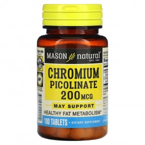 Mason Natural, Chromium Picolinate , 200 mcg , 100 Tablets в Москве - eco-herb.ru | фото