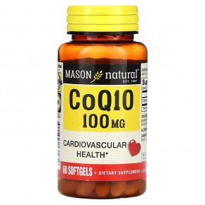 Mason Natural, Co Q10, 100 мг, 60 мягких таблеток в Москве - eco-herb.ru | фото