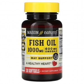 Mason Natural, Рыбий жир, 1000 мг, 30 мягких таблеток в Москве - eco-herb.ru | фото
