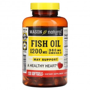 Mason Natural, Рыбий жир, 1200 мг, 120 мягких таблеток в Москве - eco-herb.ru | фото