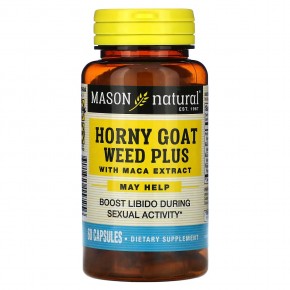 Mason Natural, Horny Goat Weed Plus, With Maca Extract, 60 Capsules в Москве - eco-herb.ru | фото