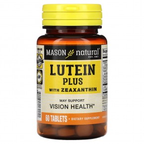 Mason Natural, Lutein Plus, With Zeaxanthin, 60 Tablets в Москве - eco-herb.ru | фото