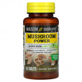 Mason Natural, Mushroom Power, 60 таблеток в Москве - eco-herb.ru | фото