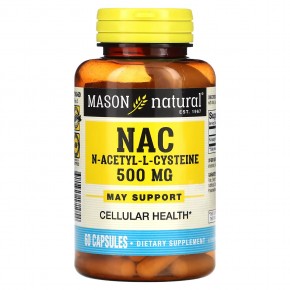 Mason Natural, NAC N-Ацетил-L-цистеин, 60 капсул в Москве - eco-herb.ru | фото