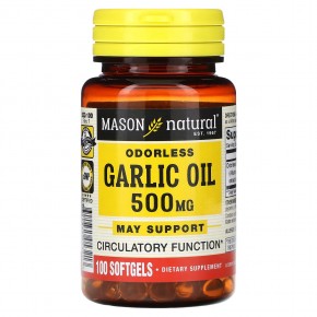Mason Natural, Odorless Garlic Oil, 500 mg , 100 Softgels в Москве - eco-herb.ru | фото