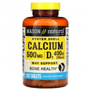 Mason Natural, Oyster Shell Calcium Plus D3`` 250 таблеток в Москве - eco-herb.ru | фото