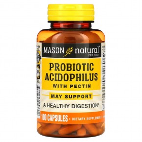 Mason Natural, пробиотик с ацидофильными лактобактериями Acidophilus с пектином, 100 капсул в Москве - eco-herb.ru | фото