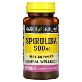 Mason Natural, Spirulina, 500 mg, 100 Tablets в Москве - eco-herb.ru | фото