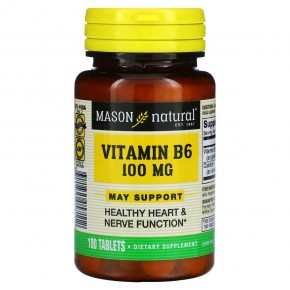 Mason Natural, Vitamin B6, 100 mg, 100 Tablets в Москве - eco-herb.ru | фото