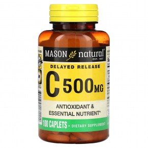 Mason Natural, Витамин C, с замедленным высвобождением, 500 мг, 100 капсул в Москве - eco-herb.ru | фото