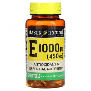 Mason Natural, Vitamin E, 450 mg (1,000 IU), 50 Softgels в Москве - eco-herb.ru | фото