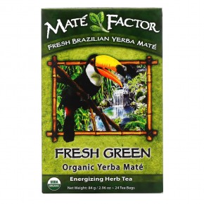 Mate Factor, Органический Yerba Mate, свежий зеленый чай 24 чайных пакетиков, 2.96 унции (84 г) в Москве - eco-herb.ru | фото