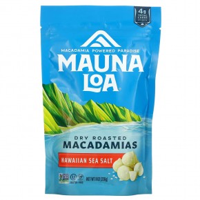 Mauna Loa, Dry Roasted Macadamias, гавайская морская соль, 226 г (8 унций) в Москве - eco-herb.ru | фото