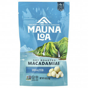 Mauna Loa, Макадамия сухой обжарки, несоленая, 113 г (4 унции) - описание