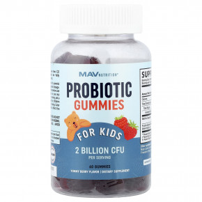 MAV Nutrition, жевательные таблетки с пробиотиками для детей, со вкусом ягод, 60 жевательных таблеток в Москве - eco-herb.ru | фото