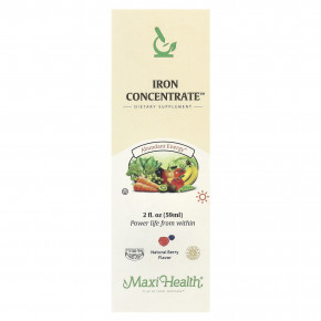 Maxi Health, Iron Concentrate ™, натуральные ягоды, 59 мл (2 жидк. Унции) - описание | фото